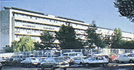 Solar rooftop panels heat a French hospital.